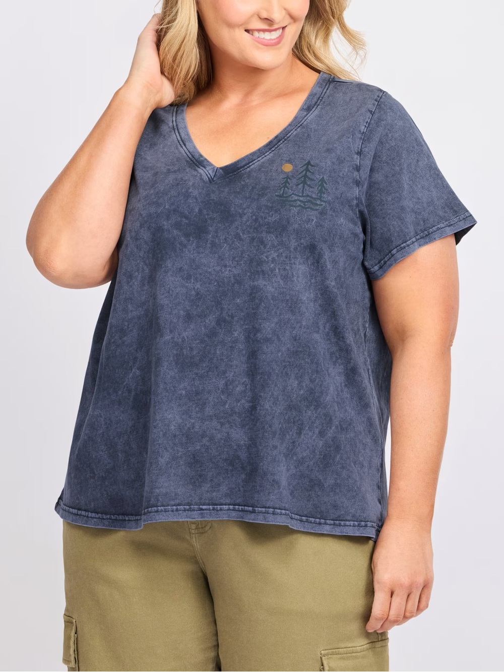 Threads 4 Thought Tiny Forest Graphic Mineral Wash V-neck Tee